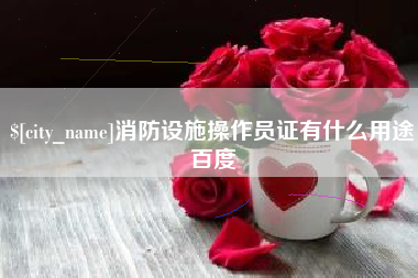 常宁消防设施操作员证有什么用途百度