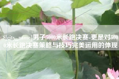 常宁男子5000米长跑决赛-更是对5000米长跑决赛策略与技巧完美运用的体现